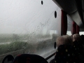 Regenguss - wir im Bus